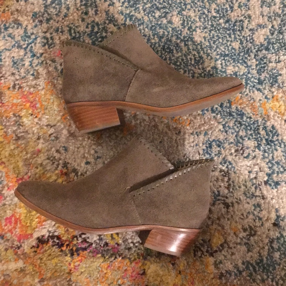 Jack Rogers olive suede booties